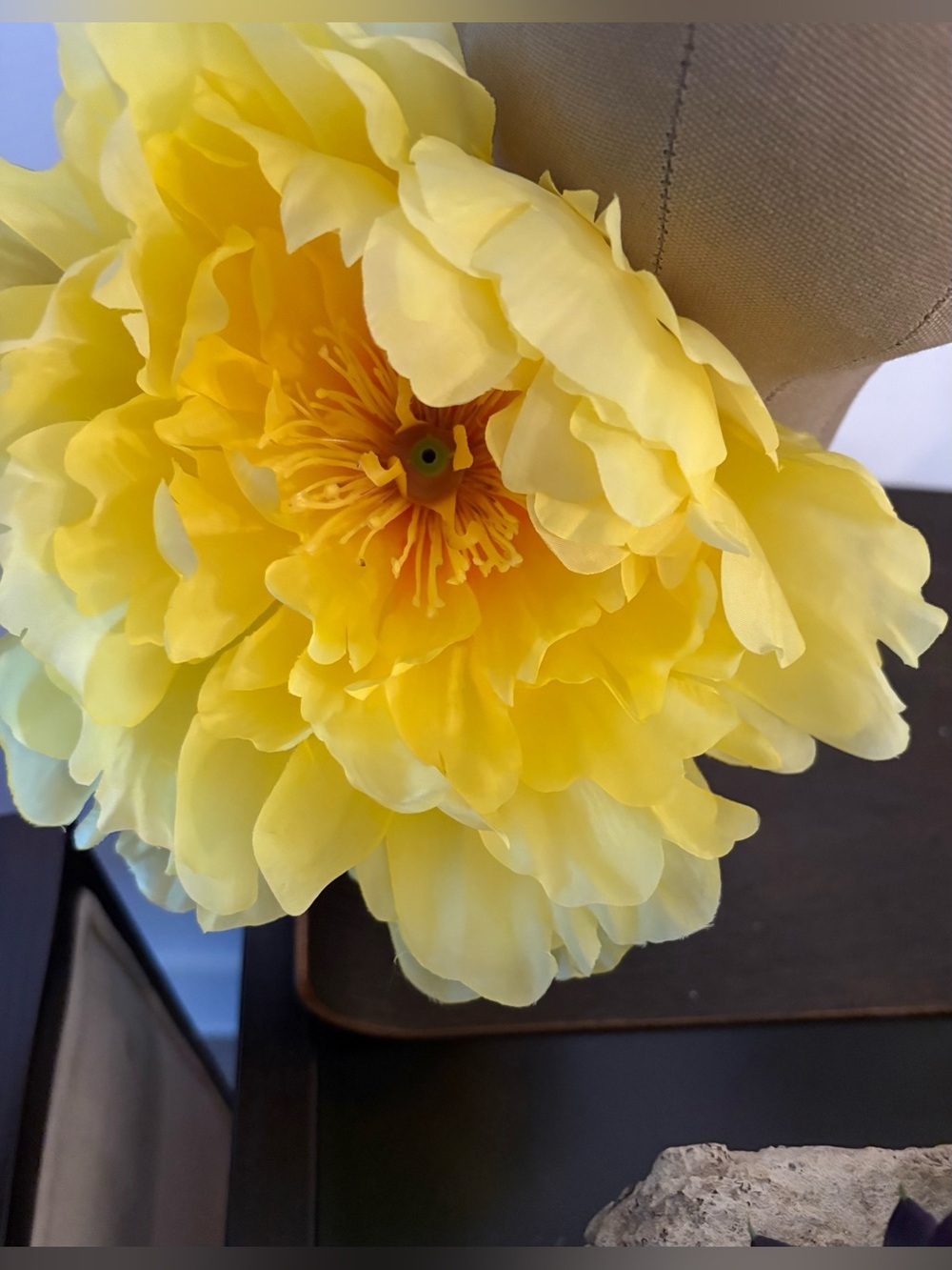 Yellow Floral Brooch Pin and Hair tie for Women - Elegant Peony Design